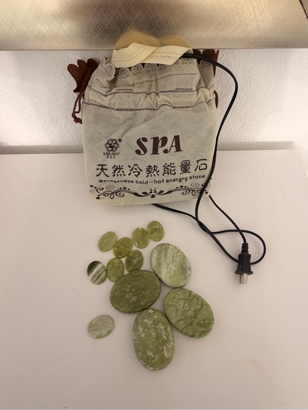 Massage Spa Electric Bag & Stones for Home and Travel- Chill or Heat Stones